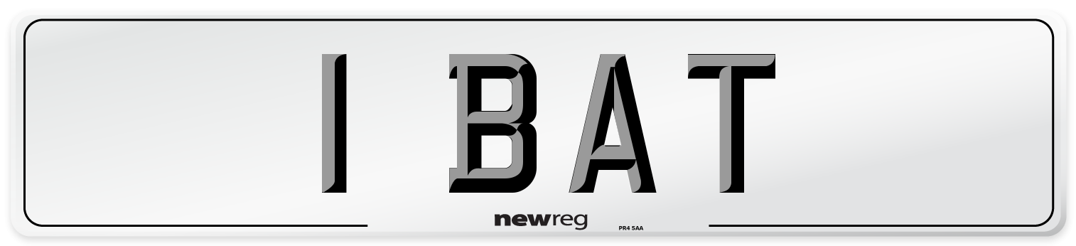 1 BAT Number Plate from New Reg